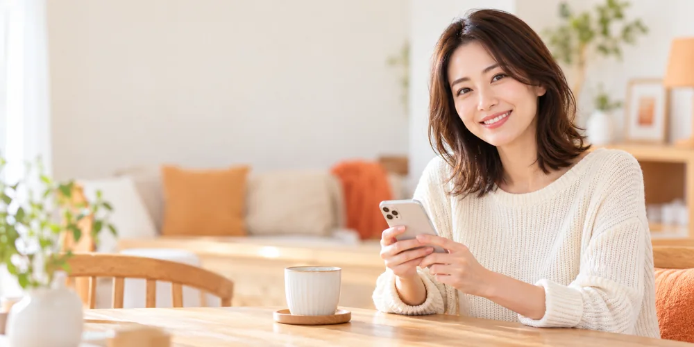 スマートフォンでお買い物を楽しむイメージ